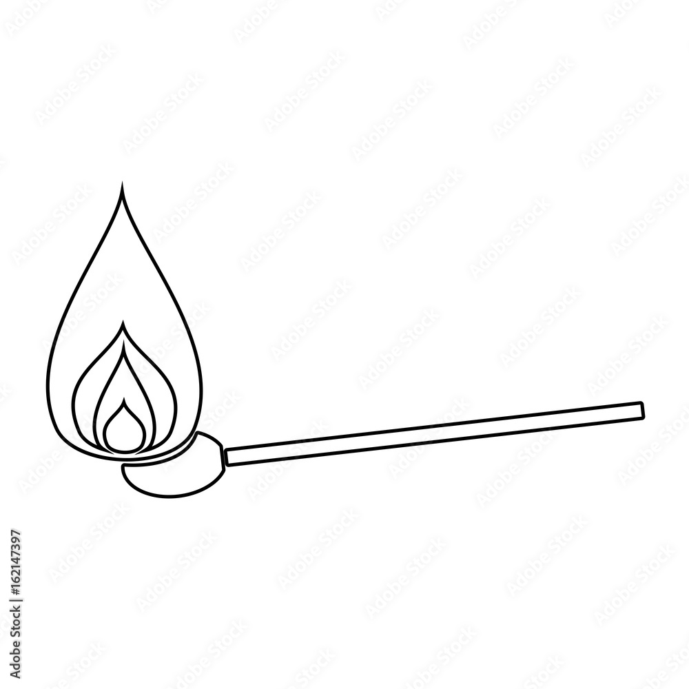 Burning match the black color icon . Burning match the black color icon .