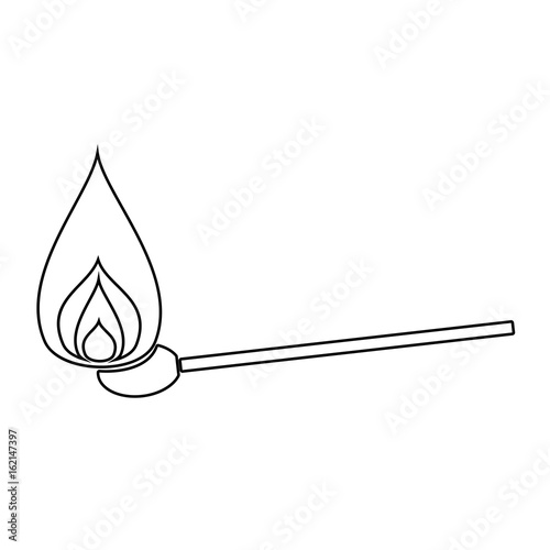 Burning match  the black color icon .