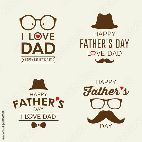 Happy Father's day labels logo collections design background, vector illustration