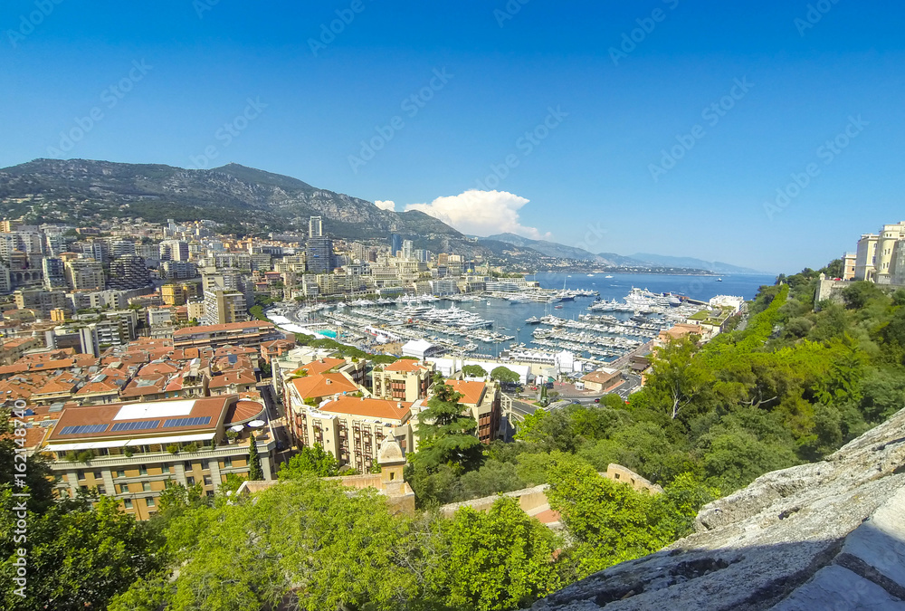 Panoramic view of Monte Carlo city, Cote d'Azur, Monaco