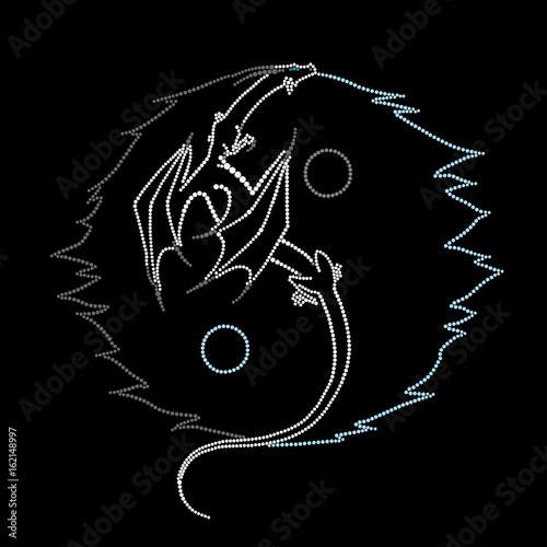 Yin yang with dragon