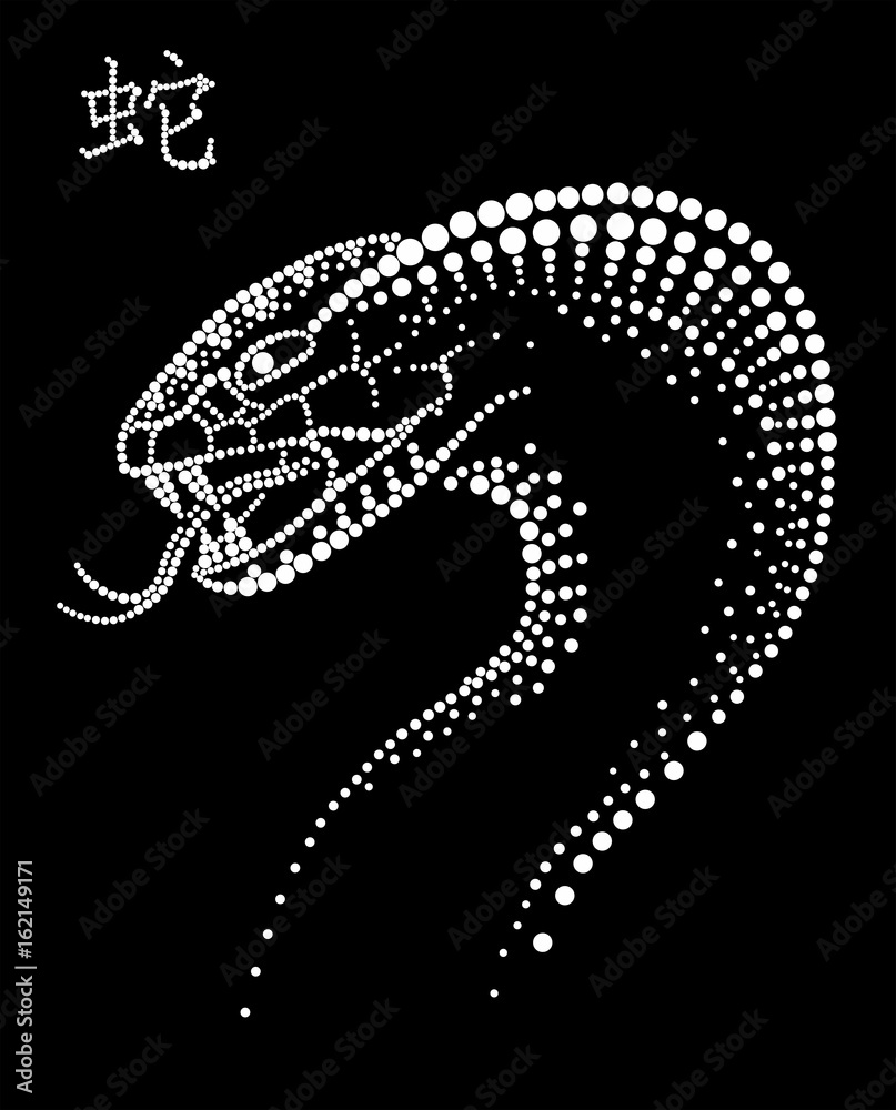 Fototapeta premium Snake with a hieroglyph of a snake