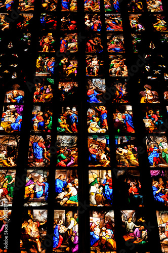 Stained glass in Milan, Italy