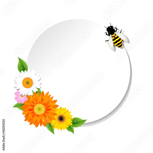 Honey Background And Bee And Banner