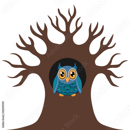 Owl in the tree hollow