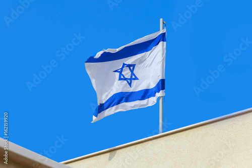 Flag of Israel on roof
