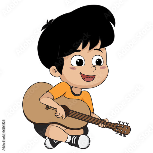 The kid played guitar. The music makes kids concentrate and help to the potent drugs.