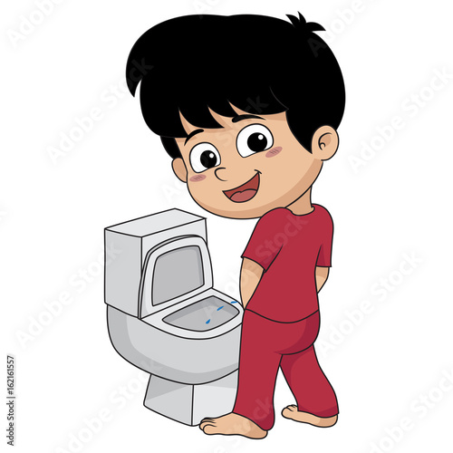 kid peeing.vector and illustration.