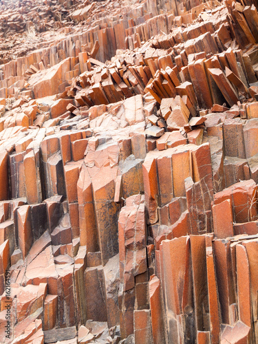 Organ pipes rock formations in Damaraland, Namibia.