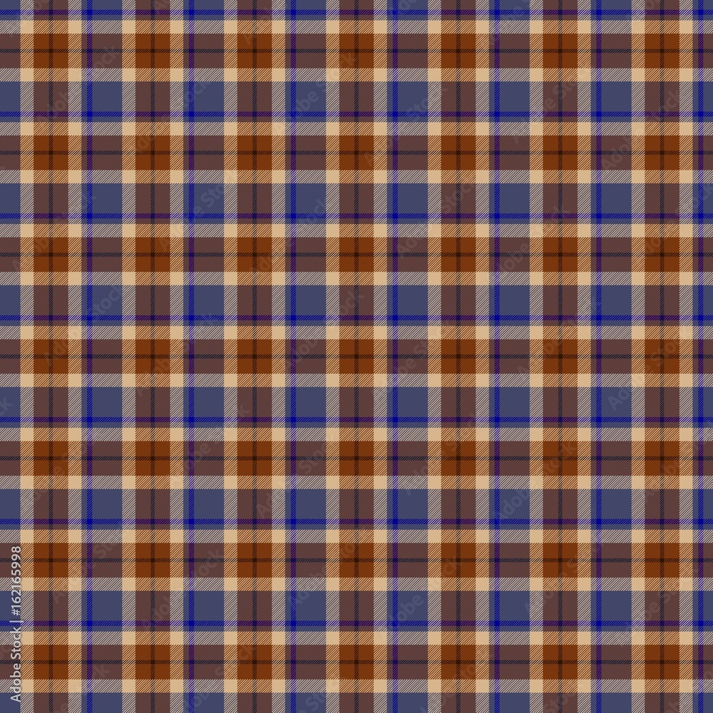 Blue and brown seamless tartan style pattern Blue and brown seamless tartan style pattern