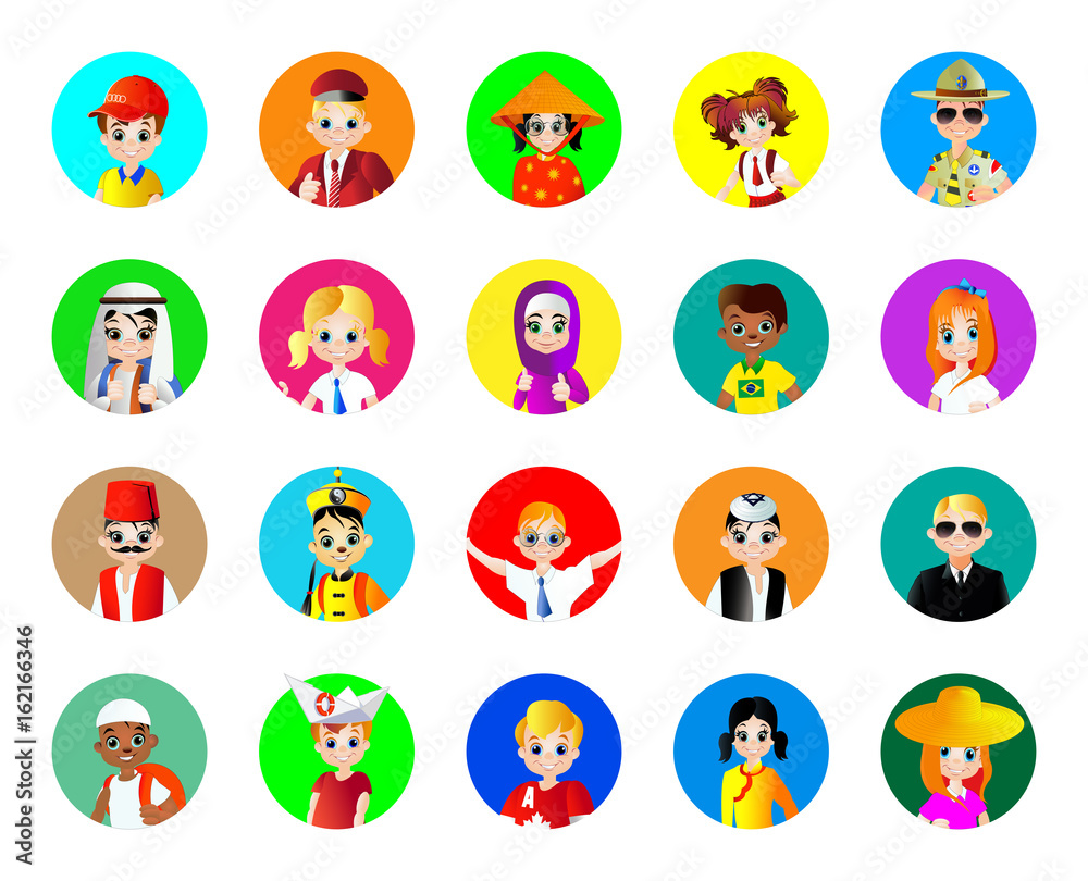 People faces avatars vector icons set - 2 People faces avatars vector icons set - 2