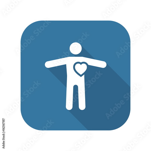 Heart Care and Medical Services Icon. Flat Design.