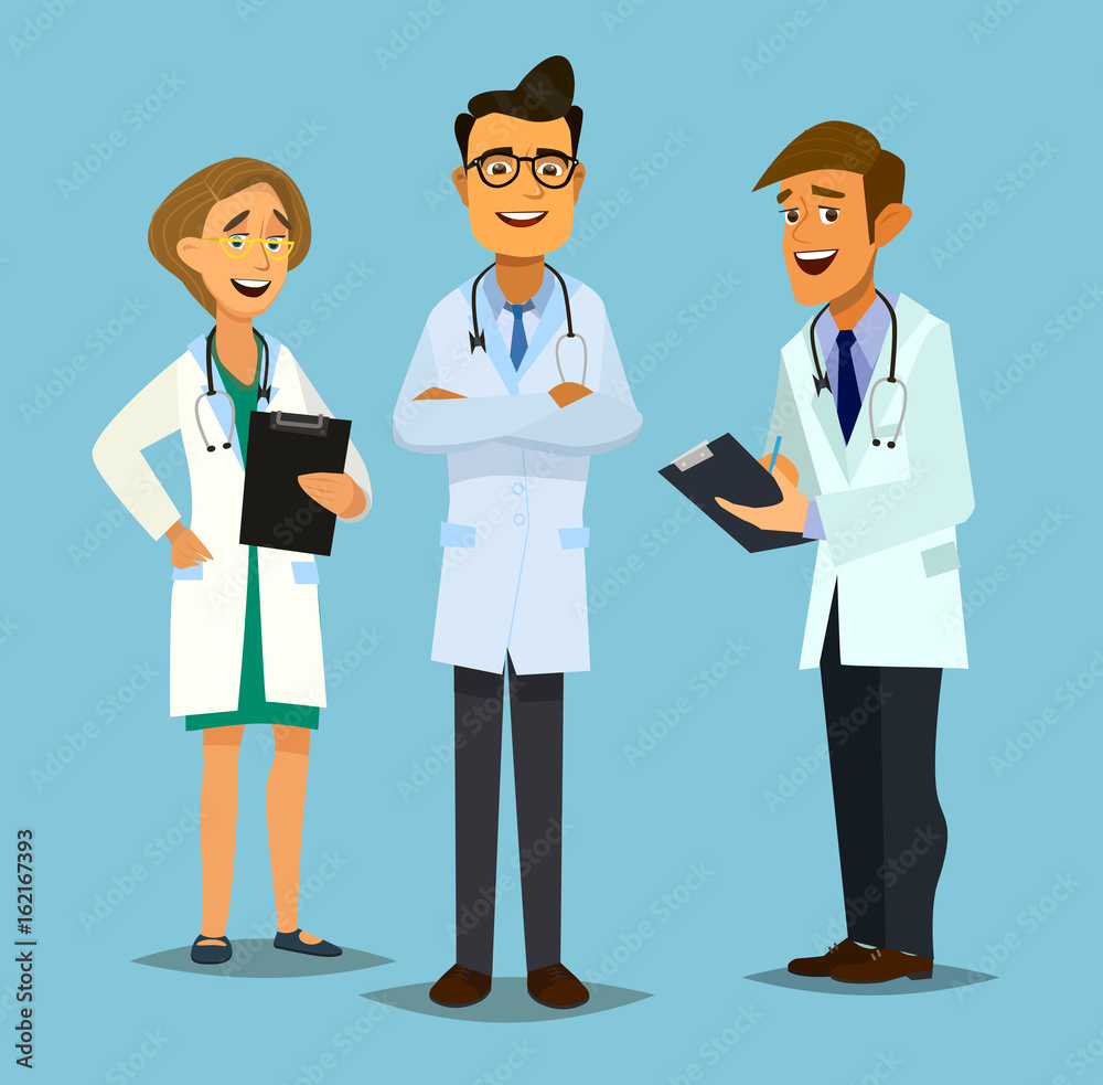 Team doctors Vector illustration in flat style Team doctors Vector illustration in flat style