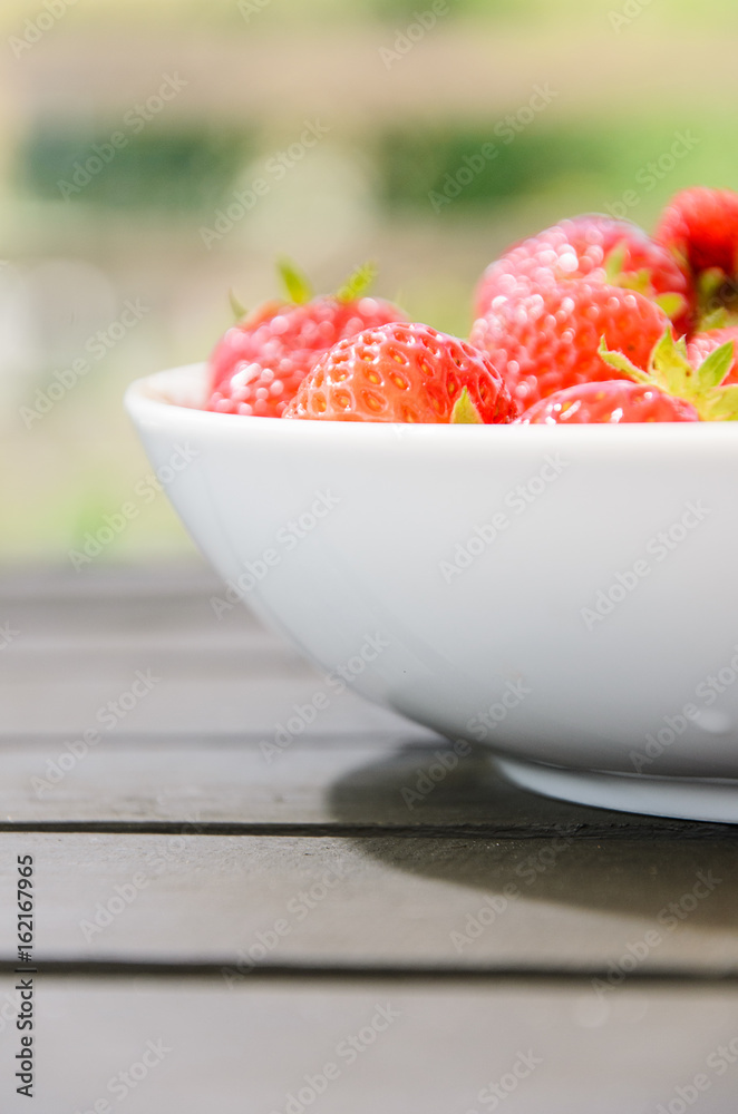 Strawberries on a white plate Strawberries on a white plate