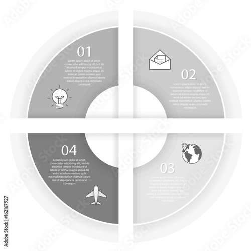 Circular business chart with four steps