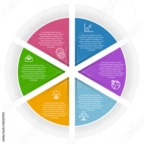 Six steps business chart