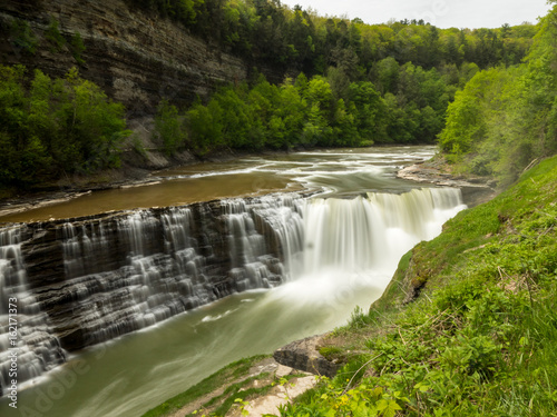 waterfall in letchworth state park