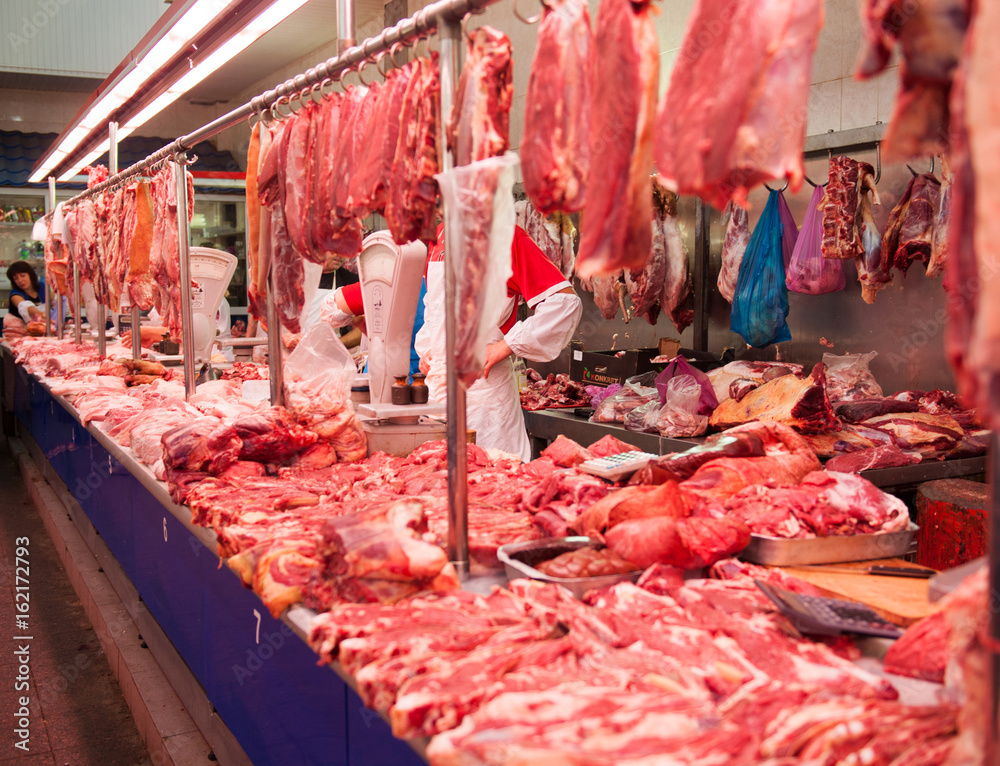 meat department at a market