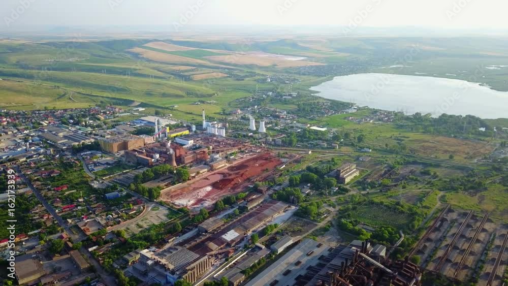 Tulcea city industrial landscape, aerial view Tulcea city industrial landscape, aerial view