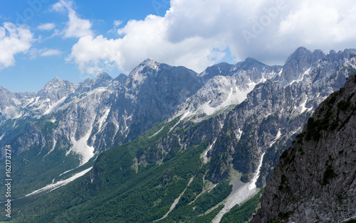 Scenic view from Valbona Pass