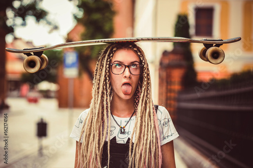 Young girl with dreadlocks