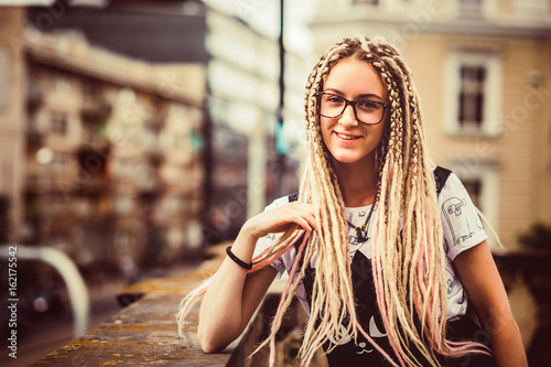 Young girl with dreadlocks