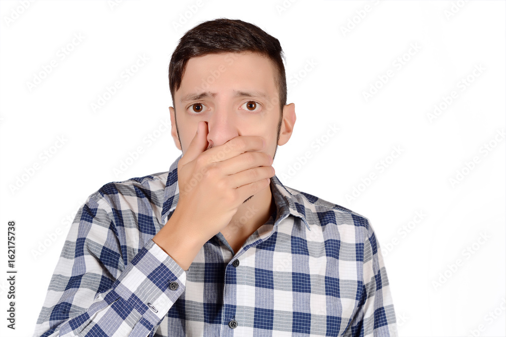 Young man shocked. Young man shocked.