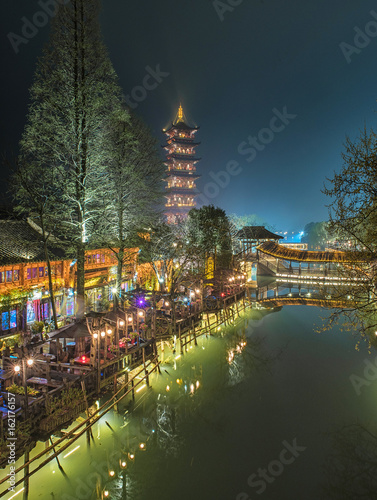 Old town of Wuzhen at night