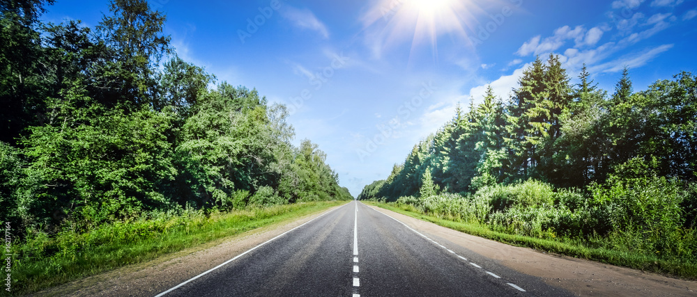 Fototapeta premium Summer road panorama
