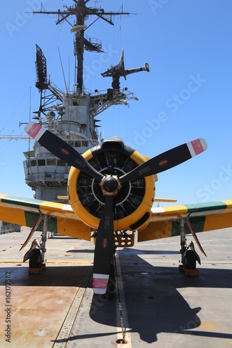 USS Hornet with plane