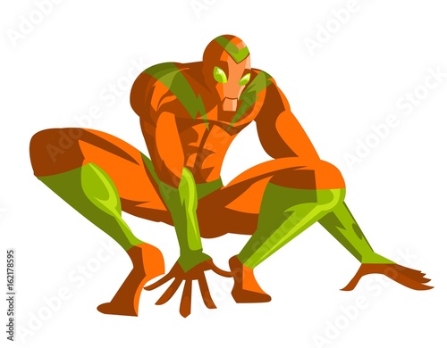 agile superhero crawling