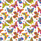 Vector Seamless Pattern with Colorful Butterflies and Flowers. Butterflies seamless pattern. 