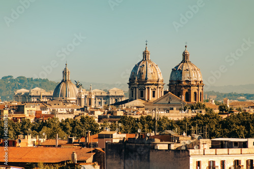 Aerial view to Rome city. Italy, Europe