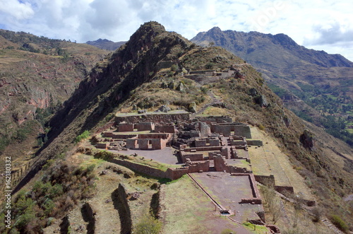 The Inti Watana temple complex of the Pisac Inca ruins photo