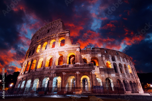 Colosseum in Rome at night. Italy, Europe