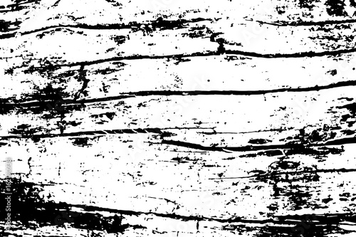 Obsolete cracked wood vector texture. Lumber board monochrome texture.