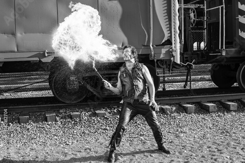 Fire Breather black and white