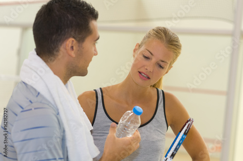 female talking with her coach