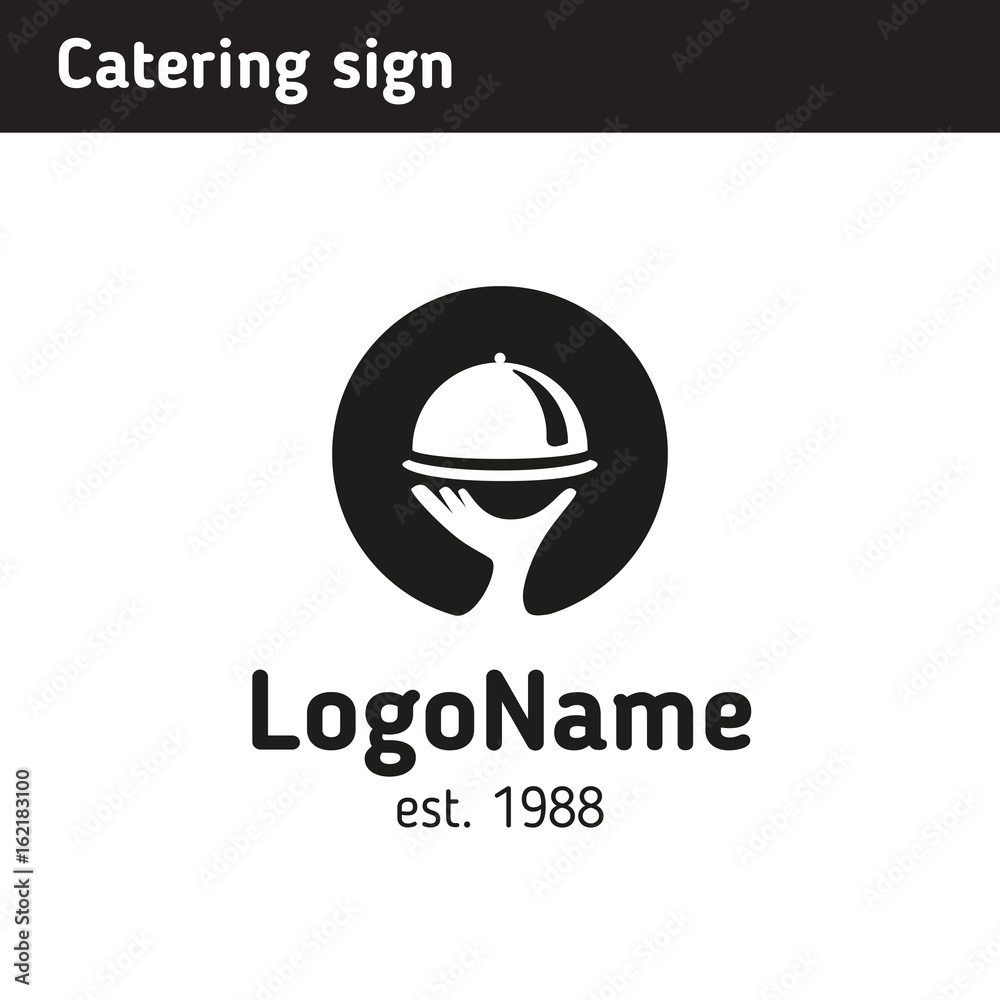 Sign hand with tray, for event service area Sign hand with tray, for event service area