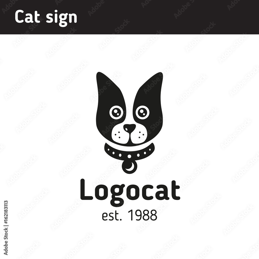 Sign of a pet, cat's face Sign of a pet, cat's face