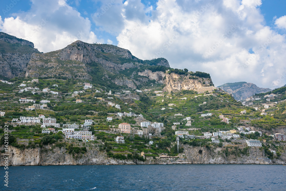 Buildings on the cliff on Amalfi coast