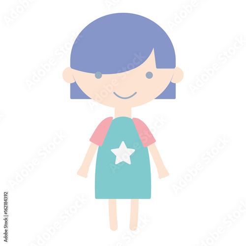 tender girl child with pijama and hairstyle