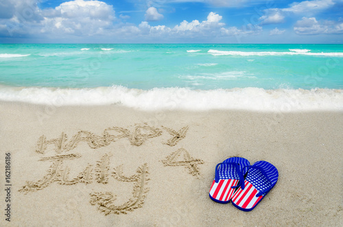 Independence USA day background on the beach