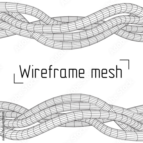 Low poly vein or wire wireframe mesh background. Scinece and tech vector illustration. photo