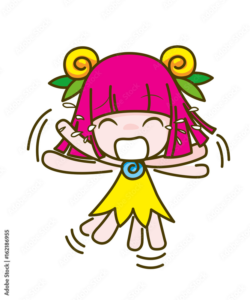 Fototapeta premium girl kids cartoon collection Vector illustration