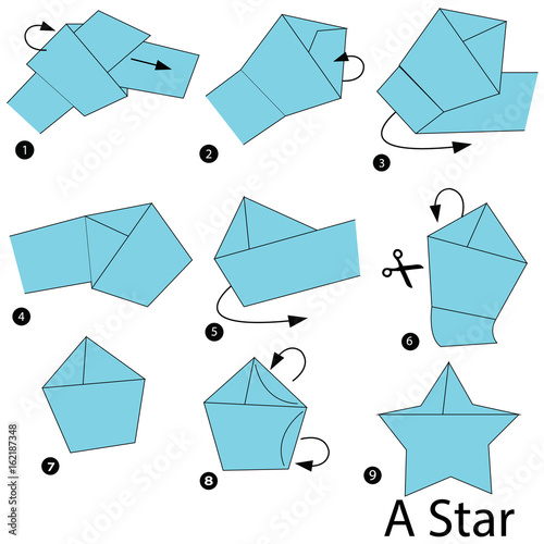 step by step instructions how to make origami A Star