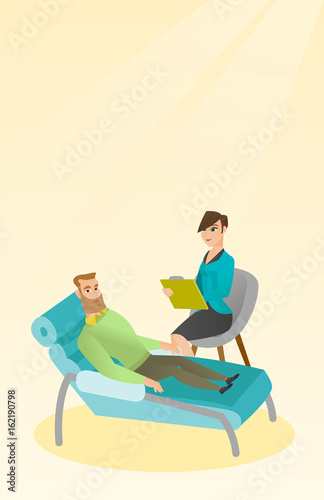 Psychologist having session with patient.