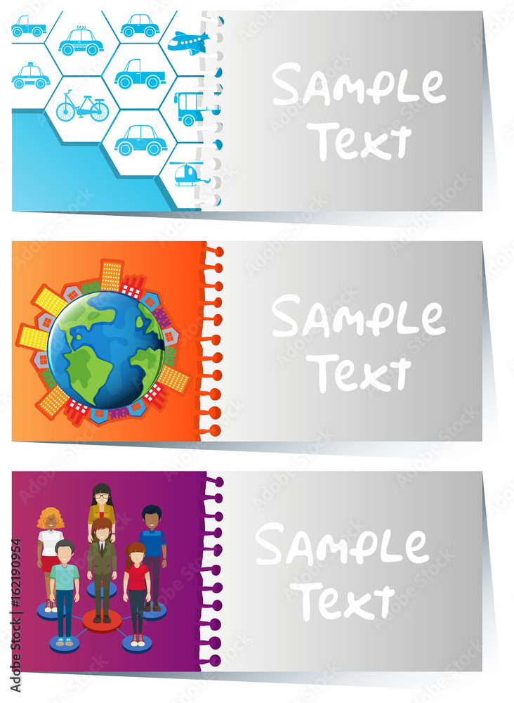 Card templates with infographic designs