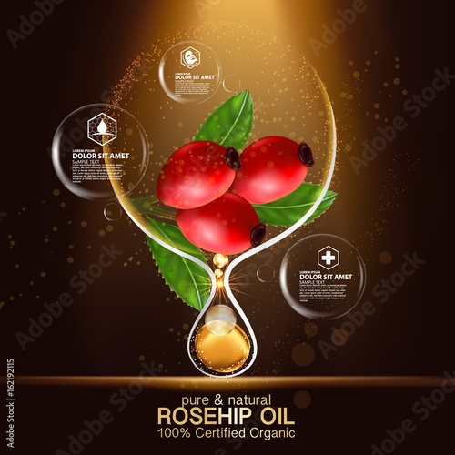 Rose hip oil natural cosmetic skin care