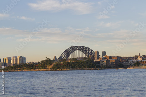 Sydney Harbour Bridge Australia at sunset seen from Pyrmont © jaaske
